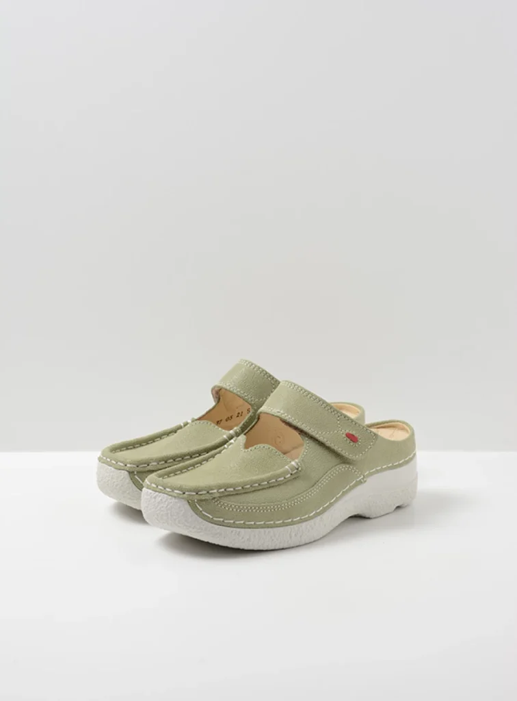 Wolky Clogs 06227 Roll Slipper 15706 light green nubuck