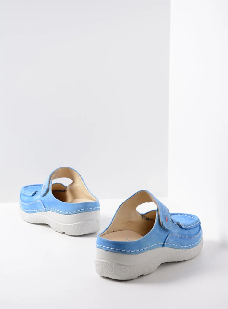 Wolky Clogs 06227 Roll Slipper 16185 sky blue nubuck