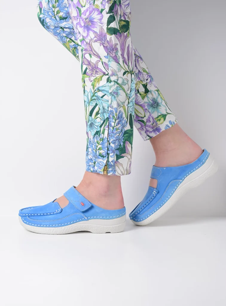 Wolky Clogs 06227 Roll Slipper 16185 sky blue nubuck