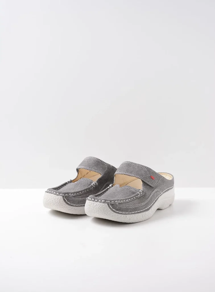 Wolky Clogs 06227 Roll Slipper 93270 light grey suede