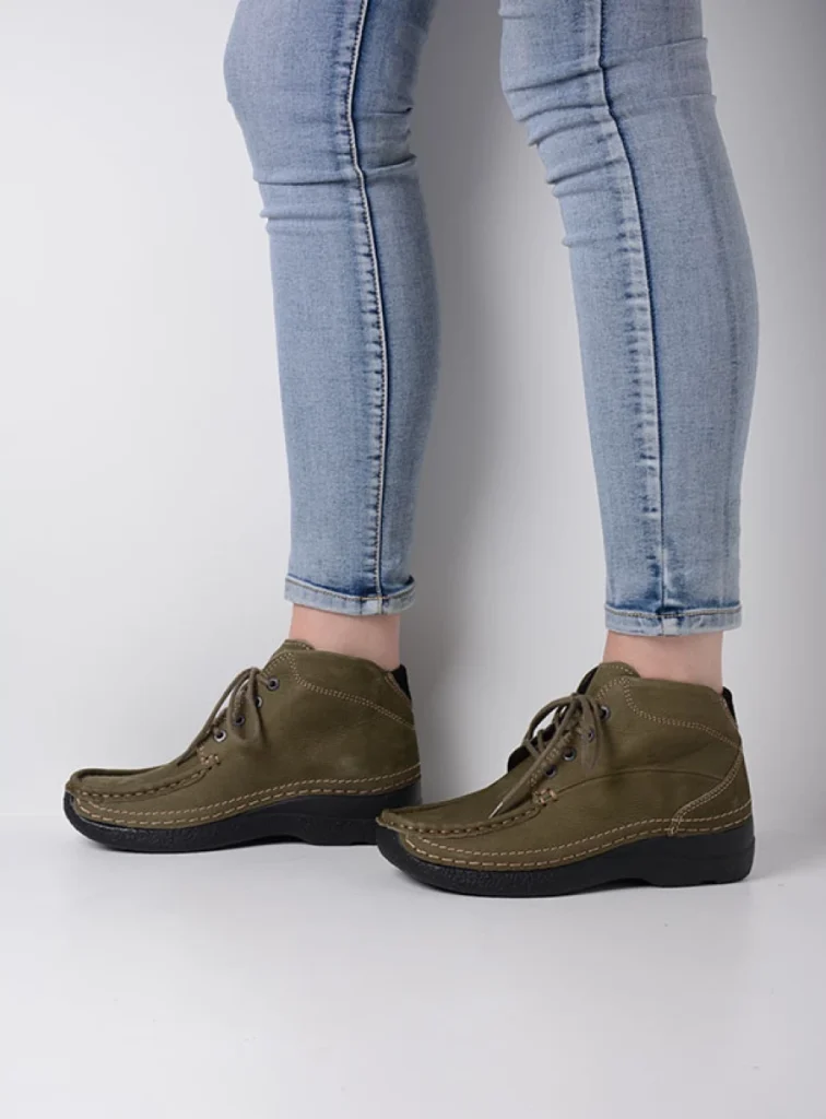 Wolky Lace up boots 06242 Roll Shoot 11709 pesto green nubuck