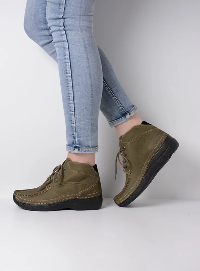 Wolky Lace up boots 06242 Roll Shoot 11709 pesto green nubuck