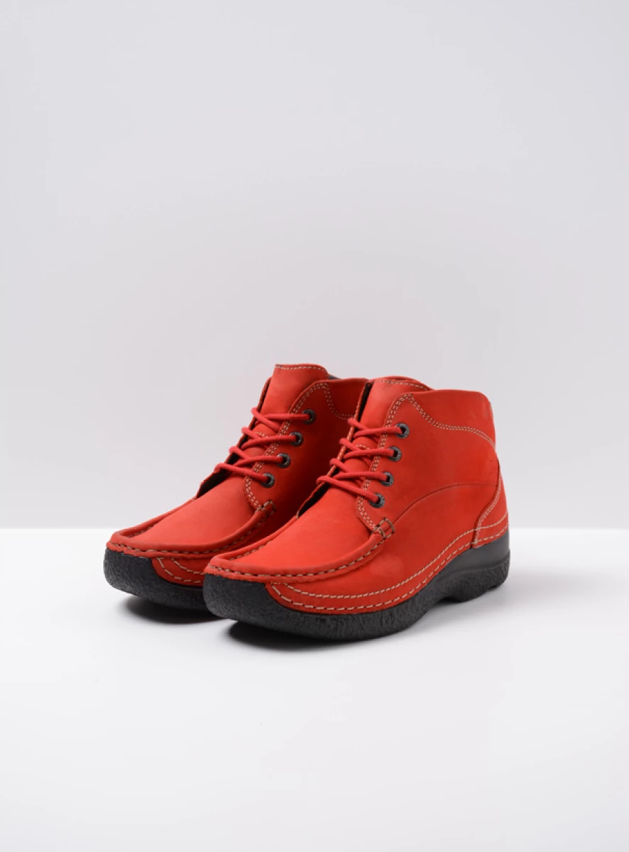 Wolky Lace up boots 06242 Roll Shoot 16505 dark red nubuck