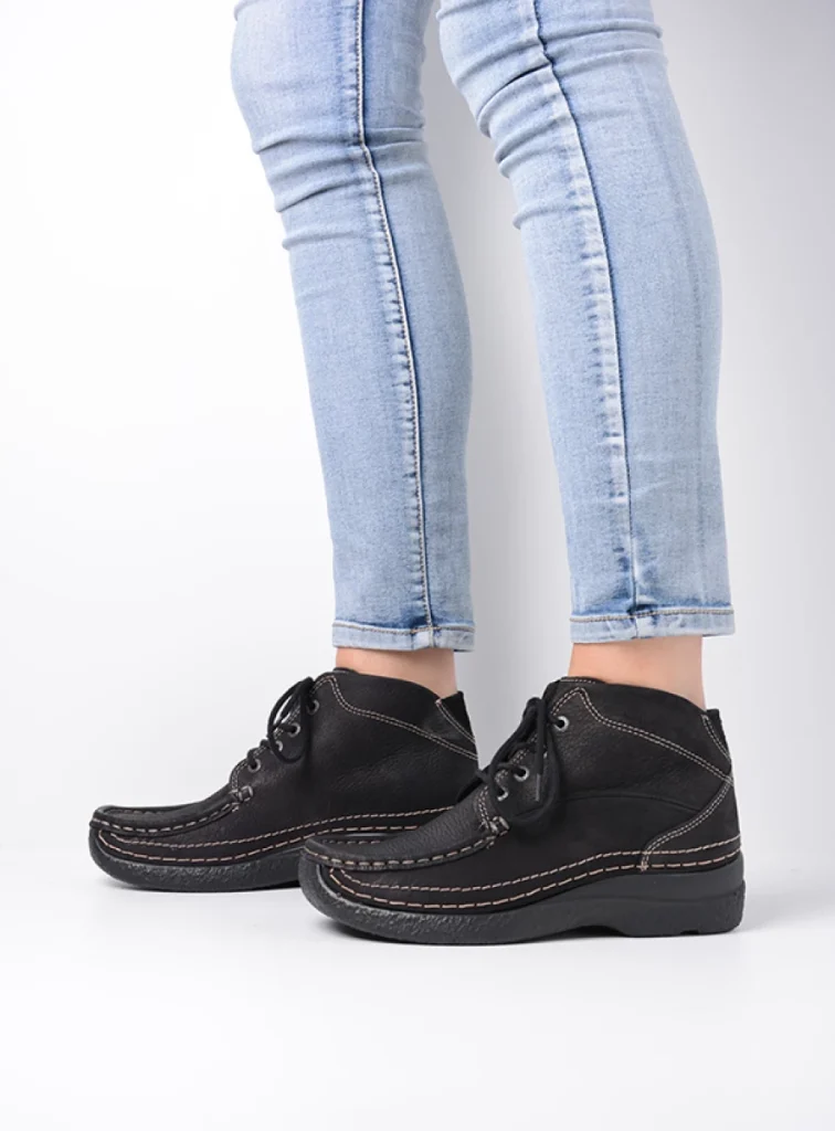 Wolky Lace up boots 06242 Roll Shoot 90000 black nubuck