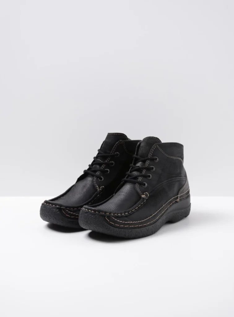 Wolky Lace up boots 06242 Roll Shoot 90000 black nubuck