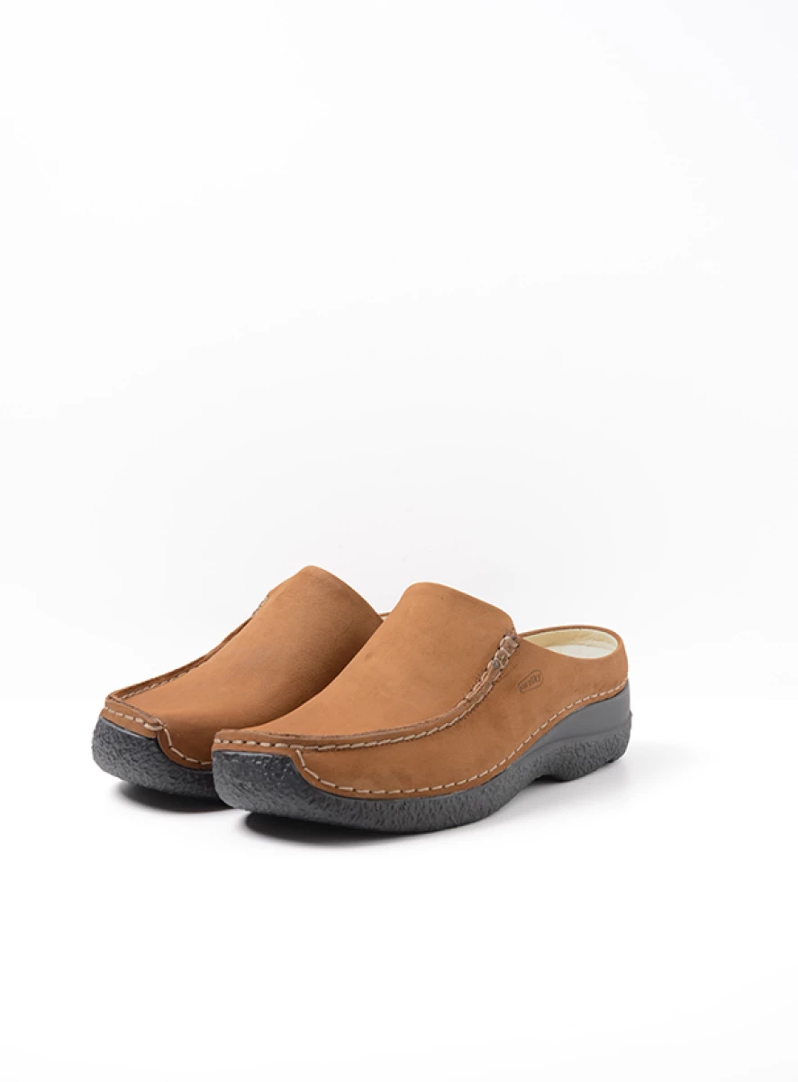 Wolky Clogs 06250 Seamy Slide 16430 cognac nubuck