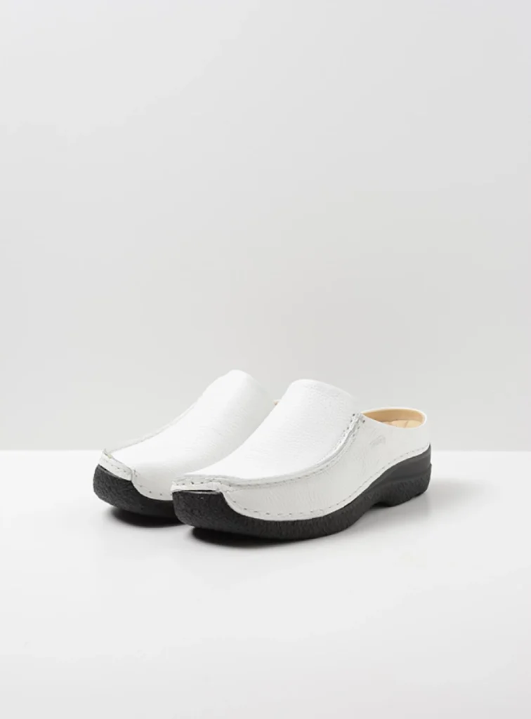 Wolky Clogs 06250 Seamy Slide 70100 white printed leather