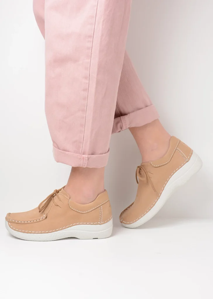 Wolky low lace-up shoes 06252 Seamy Shoe 11390 beige nubuck