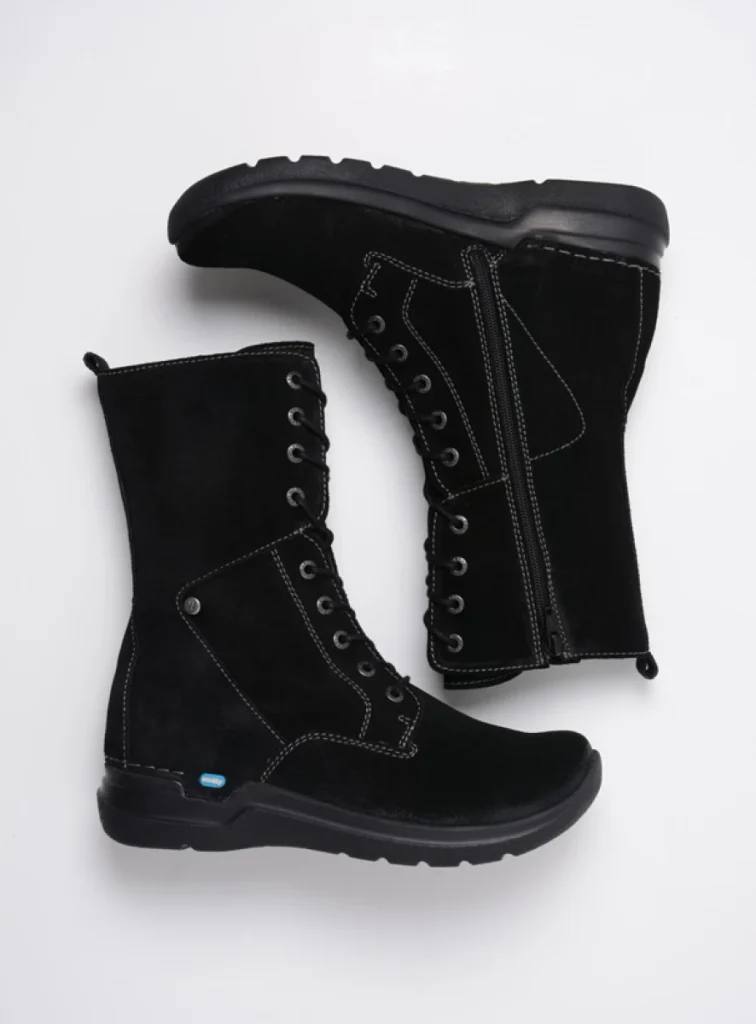 Wolky Lace up boots 06613 Zigzag 45000 black suede