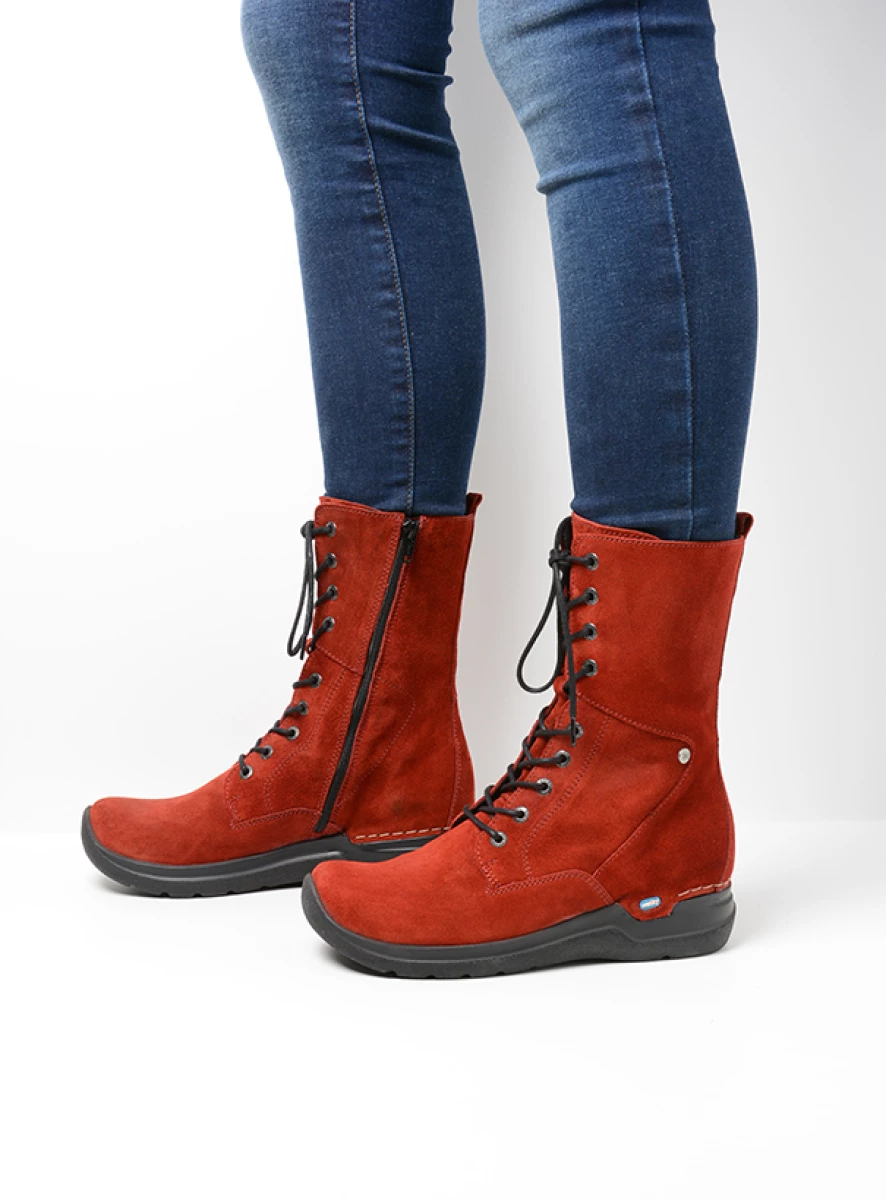 Wolky Lace up boots 06613 Zigzag 45505 darkred suede