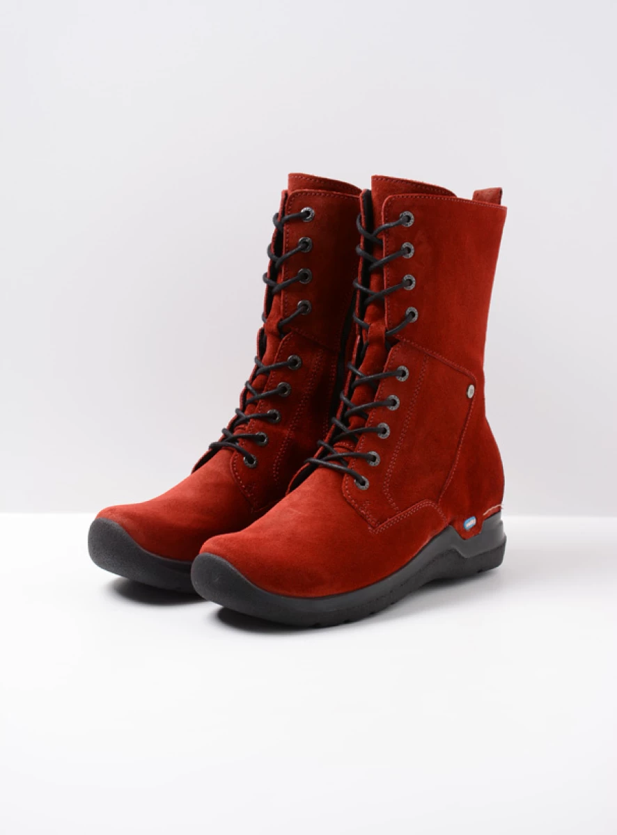 Wolky Lace up boots 06613 Zigzag 45505 darkred suede