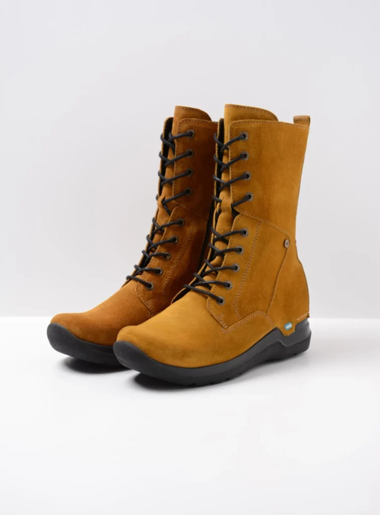 Wolky Lace up boots 06613 Zigzag 45925 dark ochre suede