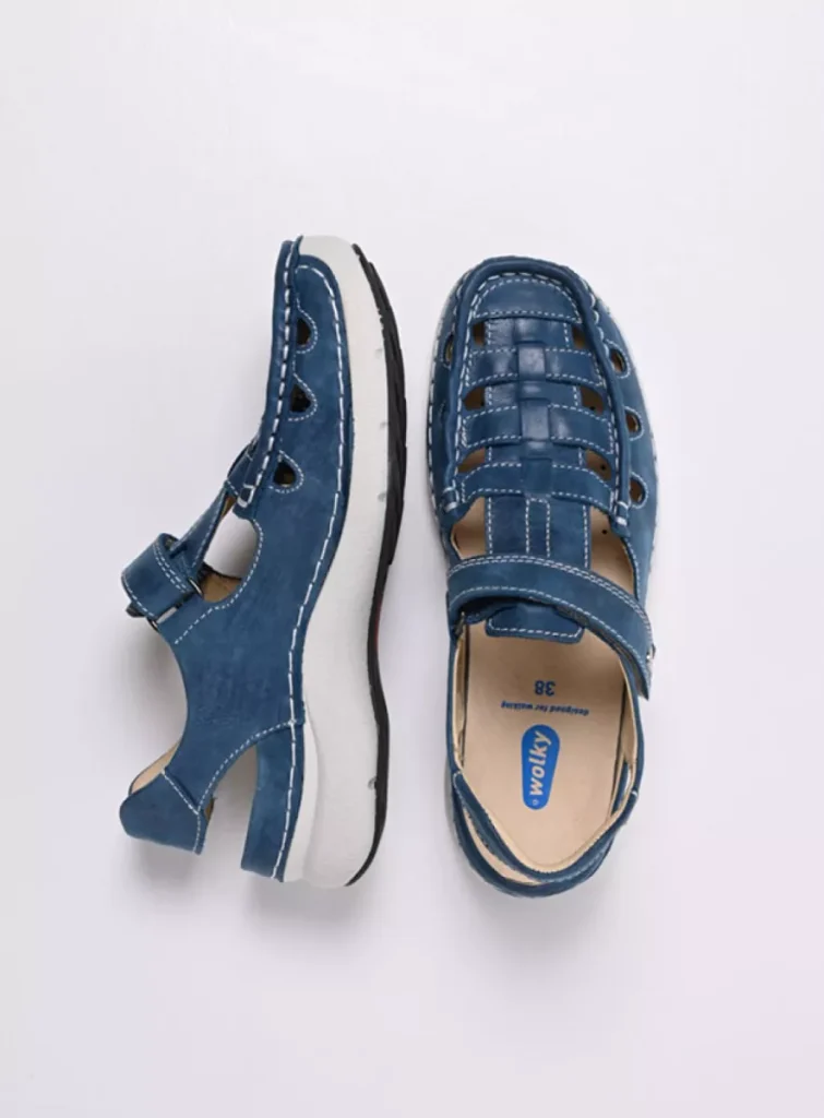 Wolky Comfort shoes 07204 Rolling Sun 36804 blue effect leather