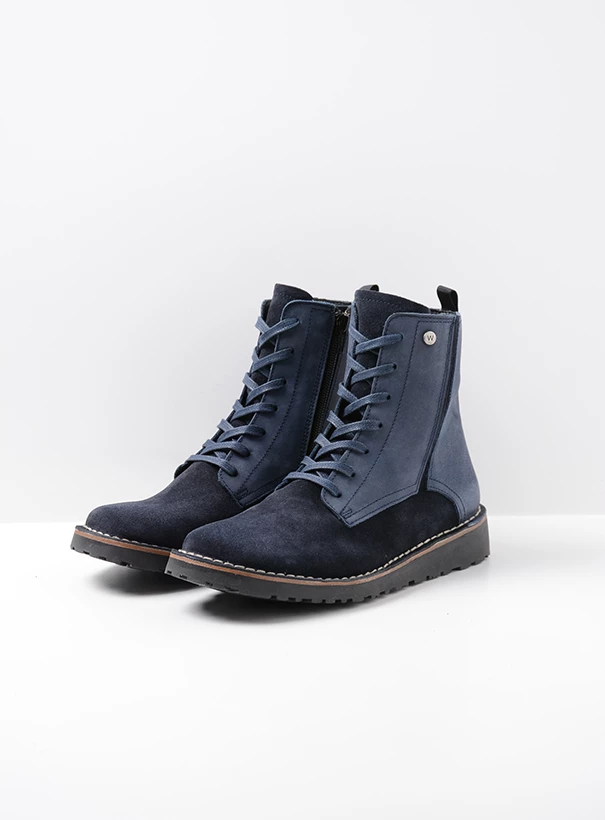 wolky ankle boots 08425 wagga wagga 40800 blue suede front